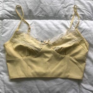 Yellow cropped corset tank top Cider
